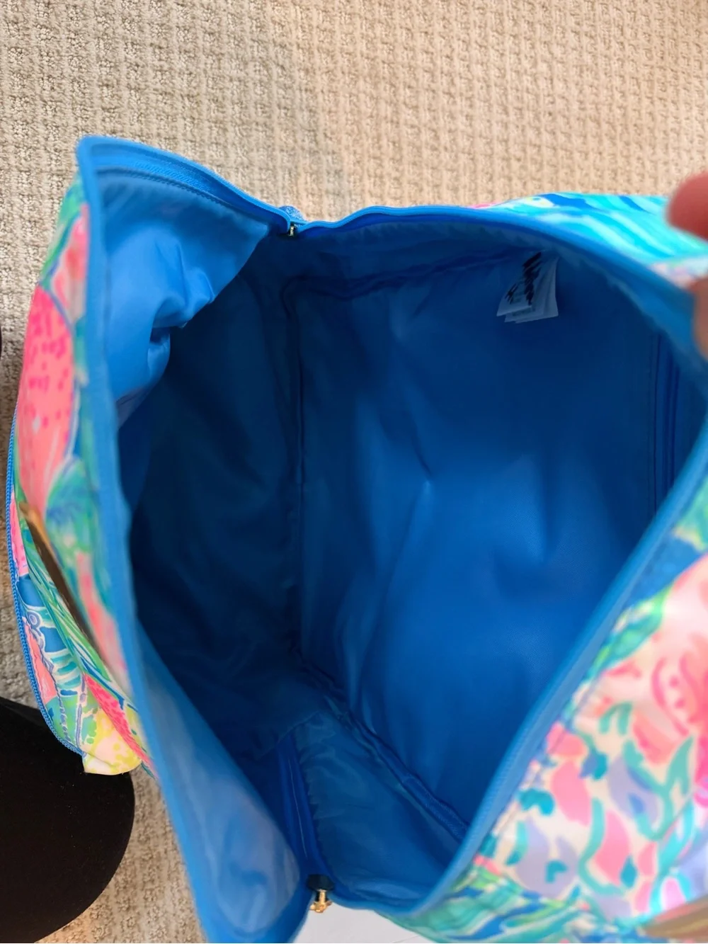 Lilly Pulitzer Swizzle In Tropical Floral Backpack Blue Pink Pineapple Hibiscus